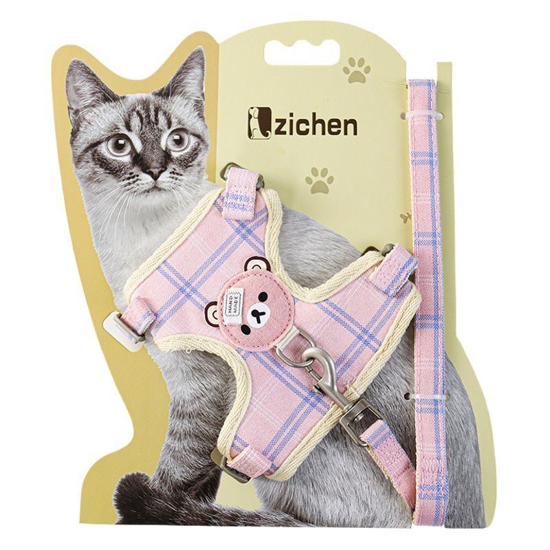 Zichen Vest Cat Leash Polyester Traction Strap Grey S(1.0 fit 1.50 kg-3.50 kg view 2