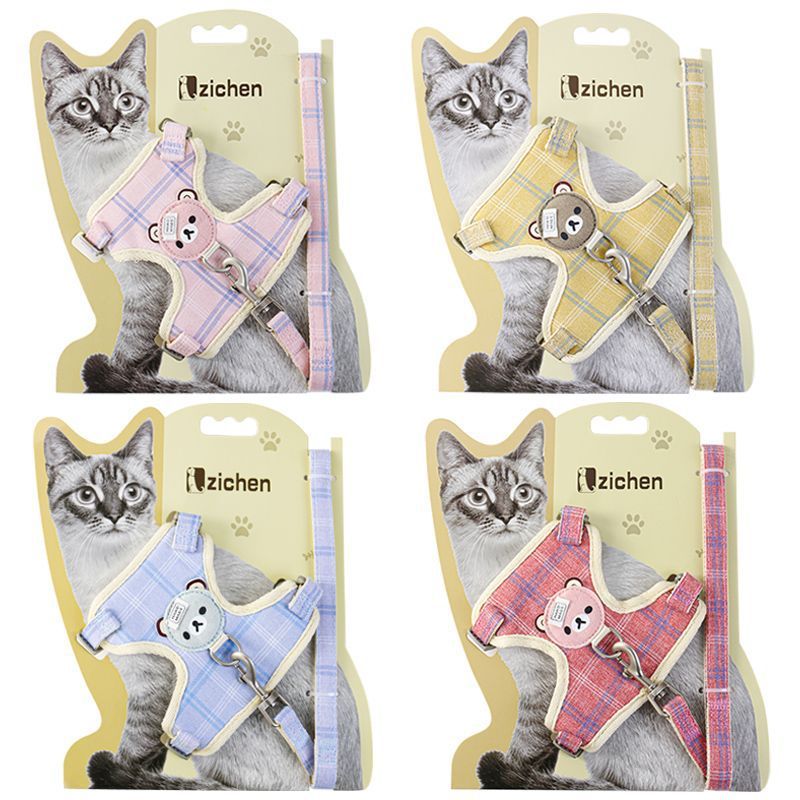 Zichen Vest Cat Leash Polyester Traction Strap Grey S(1.0 fit 1.50 kg-3.50 kg view 3