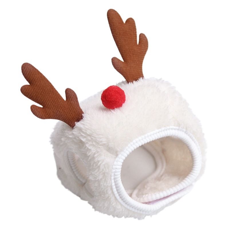 Weiwang Cartoon Pet Hat Christmas Deer Antlers White hat antlers S (good for view 2