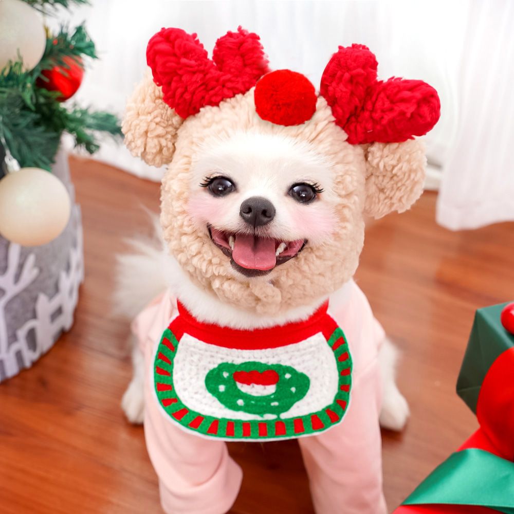 Weiwang Cartoon Pet Hat Christmas Deer Antlers White hat antlers L (good for view 5