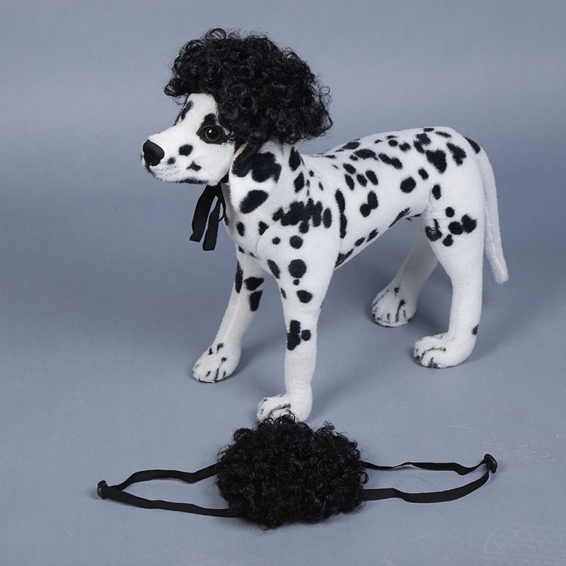 Pet Dog Wig Short Curly Hair Gan's Liangsi NI Black — image 1
