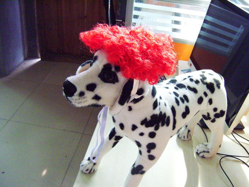 Pet Dog Wig Short Curly Hair Gan's Liangsi NI Red — image 1
