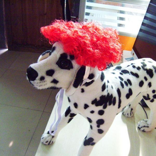 Pet Dog Wig Short Curly Hair Gan's Liangsi NI Red view 2