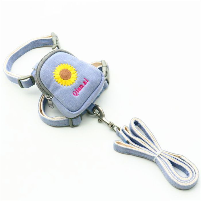 Zichen Dog Harness Polyester Embroidered Chrysanthemum Blue (sunflower) 1.5(M — image 1