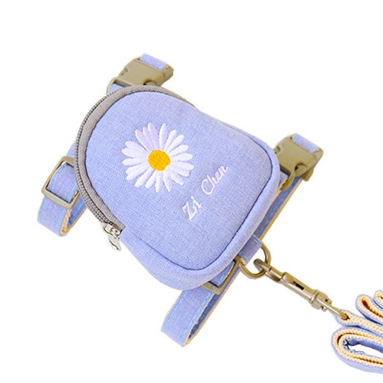 Zichen Dog Harness Polyester Embroidered Chrysanthemum Blue (sunflower) 1.5(M view 3