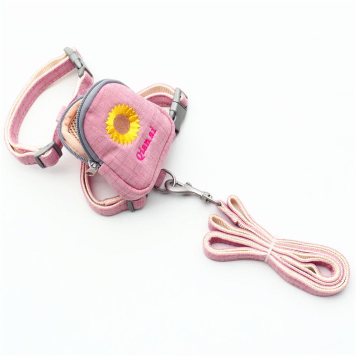 Zichen Dog Harness Polyester Embroidered Chrysanthemum Pink (sunflower) 1.5(M — image 1