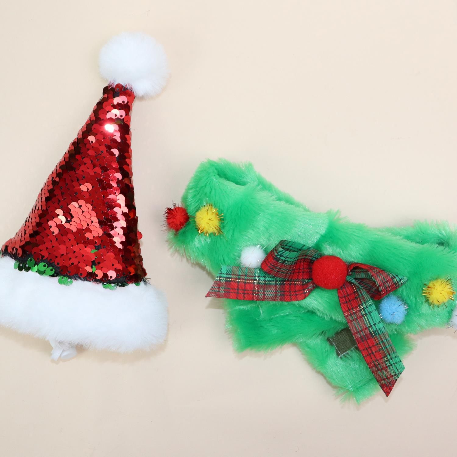 Pet Sequin Hat Scarf Set Odd pet Christmas Sequin Set Large view 2