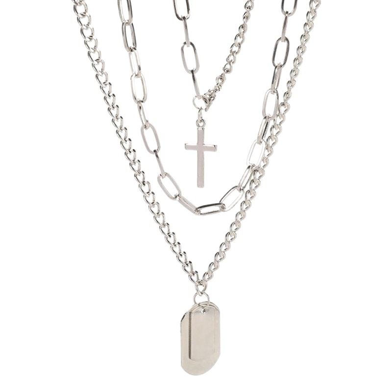 Jun Yi Alloy Multi Layer Necklace Geometry Unisex Three-layer mechanical view 2