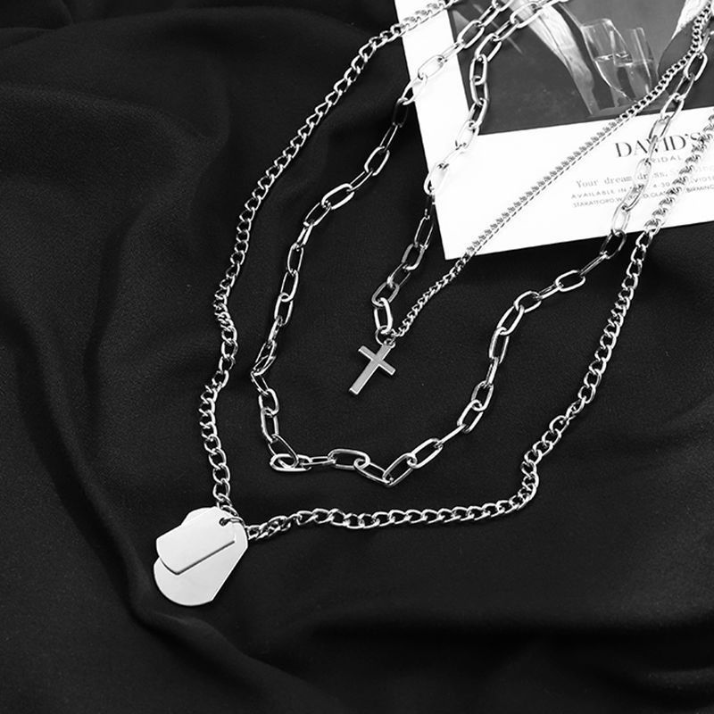 Jun Yi Alloy Multi Layer Necklace Geometry Unisex Three-layer mechanical view 6