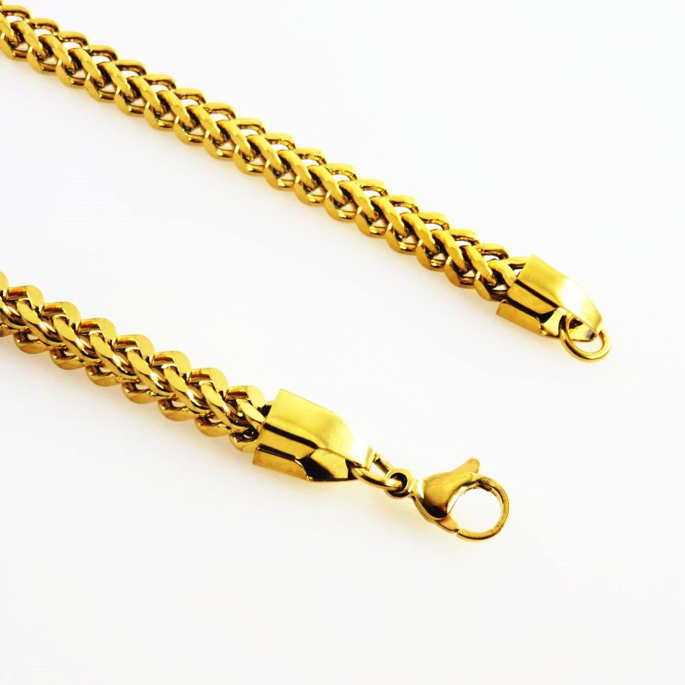 Friends Men Stainless Steel Square Chain Necklace Steel color 5mm-50cm view 3