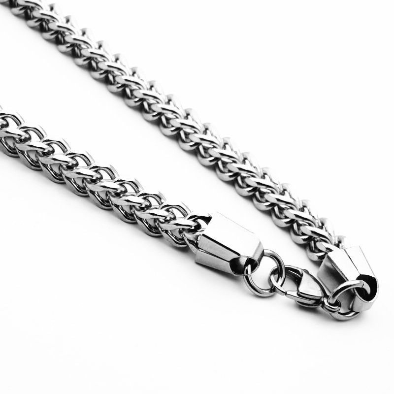 Friends Men Stainless Steel Square Chain Necklace Gold 6mm-45cm view 4