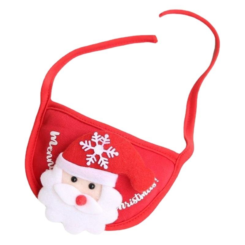 Pet Bib Santa Hat Green Elk Polyester Green elk saliva towel view 2