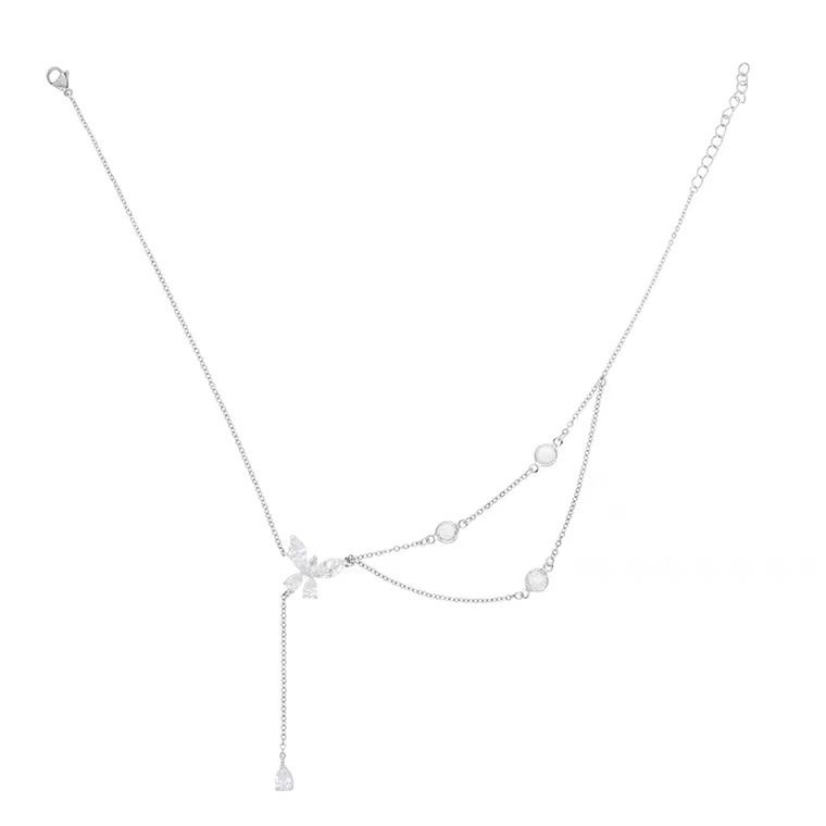 Necklace Women Alloy Bow Water Wave Chain Simple necklace view 5