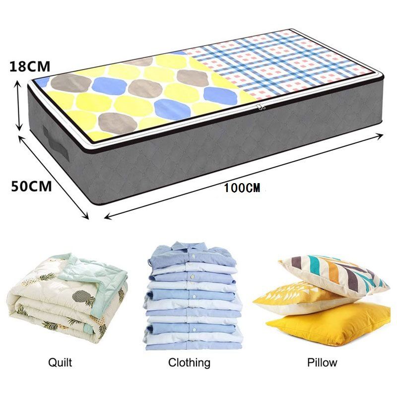 Bed Bottom Storage Bag Non-woven Fabric Sealed Dark gray transparent cover two — image 1