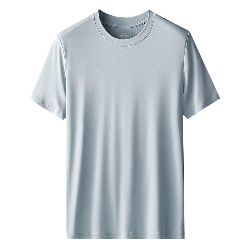 Kang Gongfang Men Modal T-Shirt Crewneck Short Sleeve Round neck-purplish blue view 2