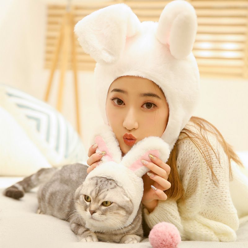 Pet Rabbit Ear Hat Huanya Polyester Cute Pet free size pink (size adjustable) view 5