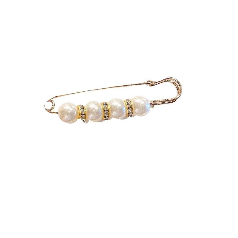 WSD Pearl Waist Pin Flower Brooch Unisex 7.5com waist-closing needle 4-piece set A view 5
