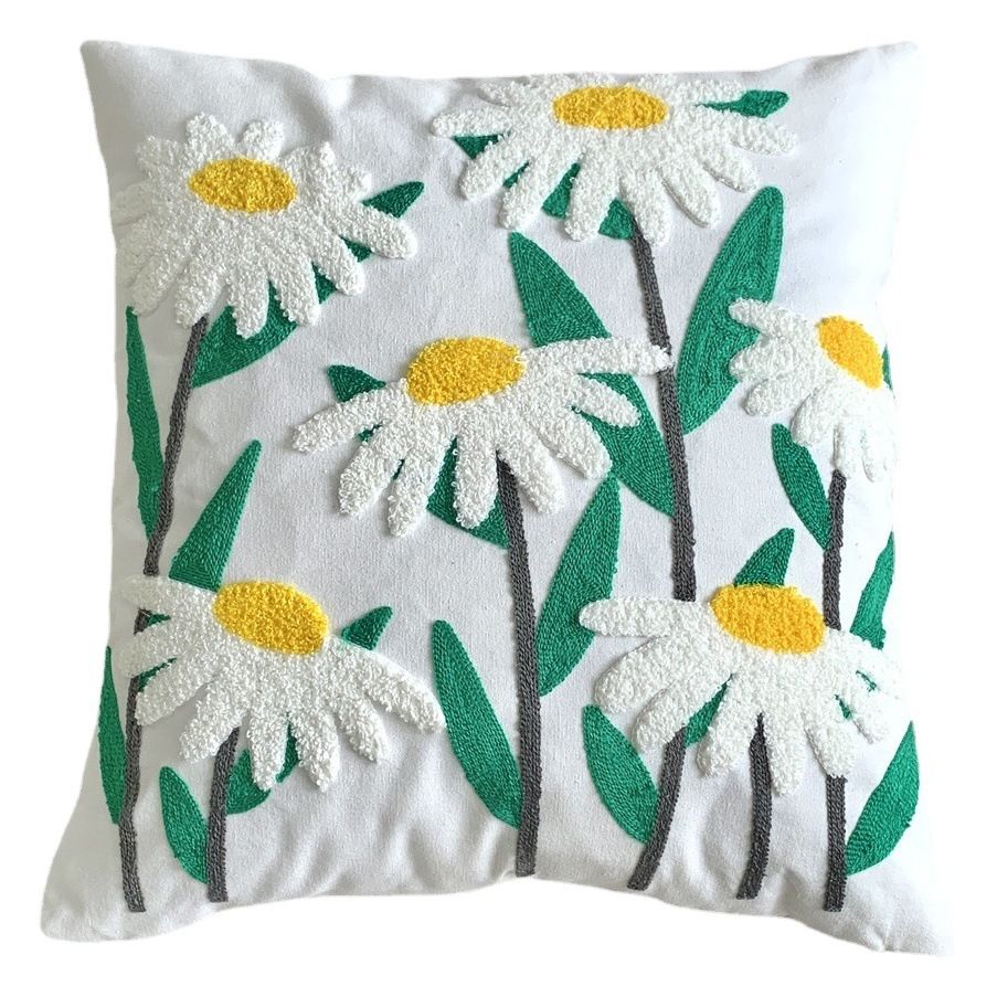 Faunus Cushion 45x45cm Cotton Linen Embroidery warbler bird 45*45 (excluding core) view 2