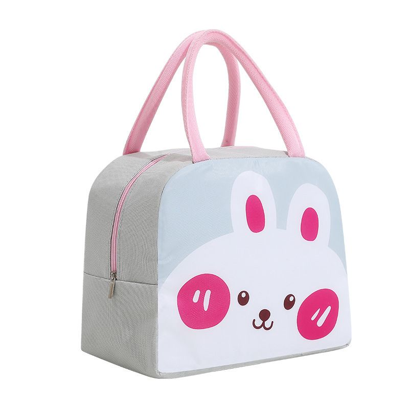 Youwang Kids Insulated Lunch Bag Oxford Cloth Waterproof Gray rabbit — image 1