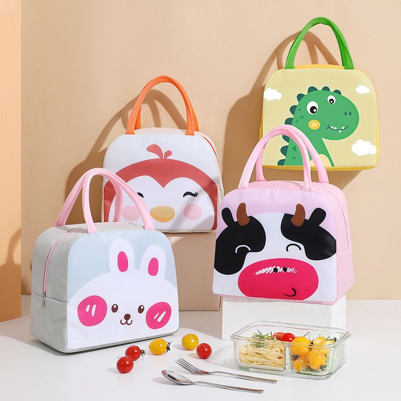 Youwang Kids Insulated Lunch Bag Oxford Cloth Waterproof Pink calf view 3