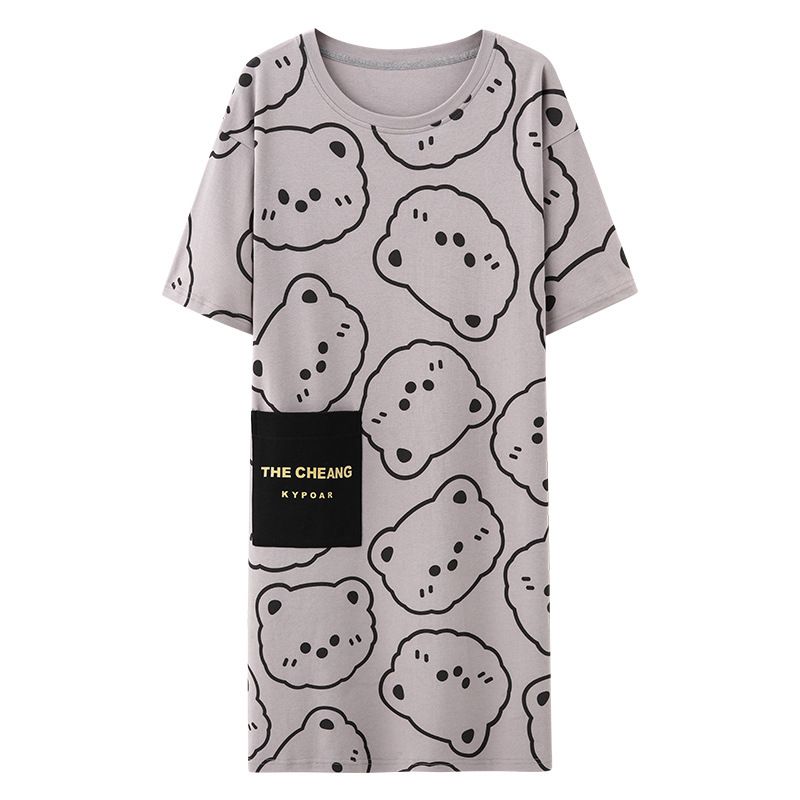 Women Summer Sleepwear Polyester Loose Dress Yellow XXL view 7