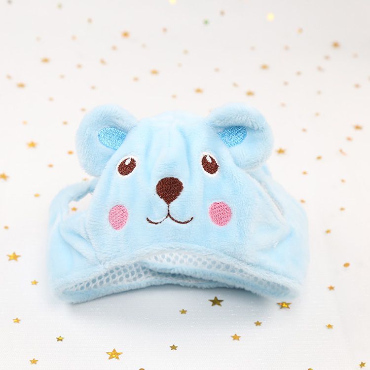 Pet Hat Cartoon Rabbit Shine Super Soft S L Cartoon hat blue bear view 5