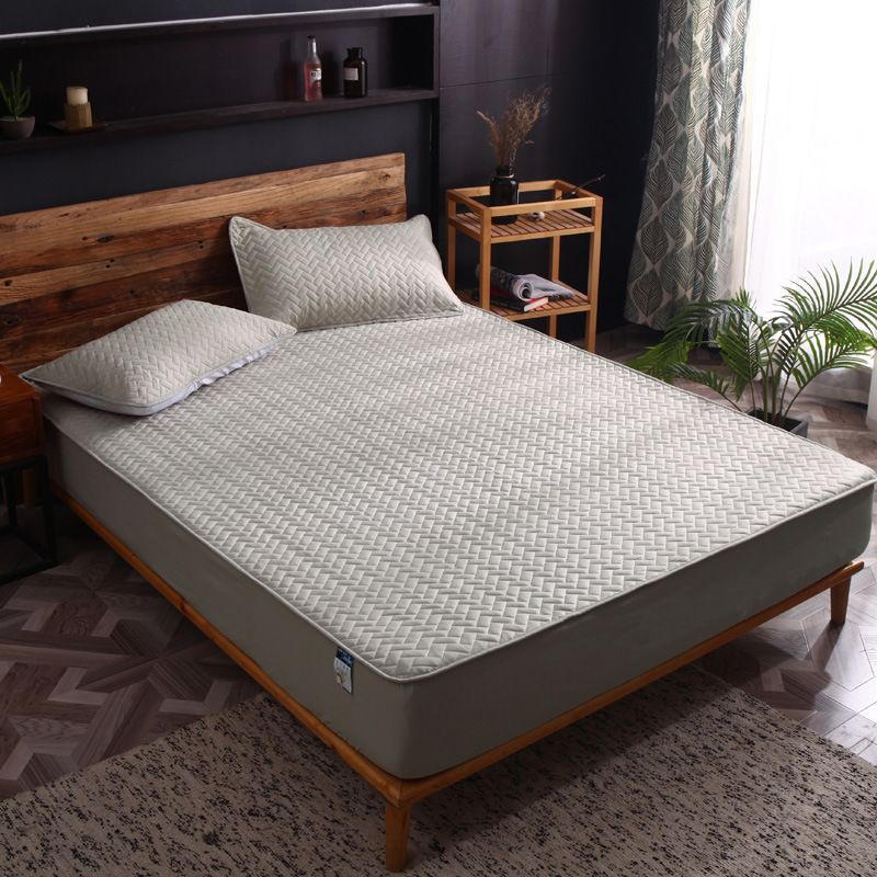 Cotton Mattress Cover 90x200cm Gray Grid Bai Dage 200*220cm standard view 2