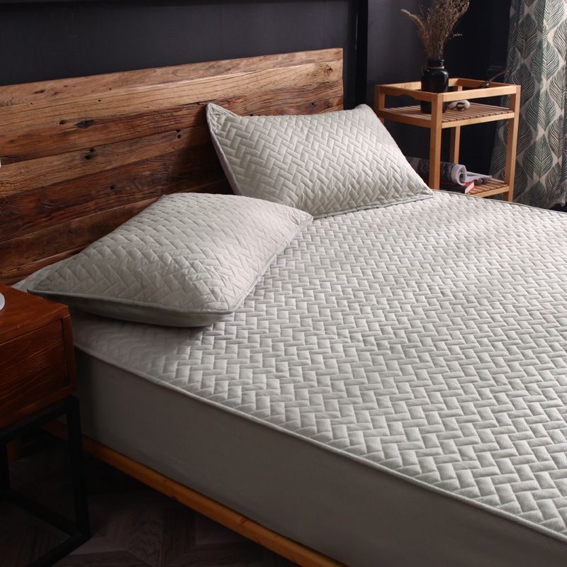 Cotton Mattress Cover 90x200cm Gray Grid Bai Dage 200*220cm standard view 4
