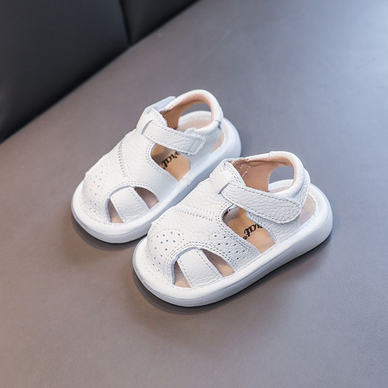 Baby Leather Sandals Bocai Cat Velcro Non Slip White 16 yards inner length 12.5 — image 1