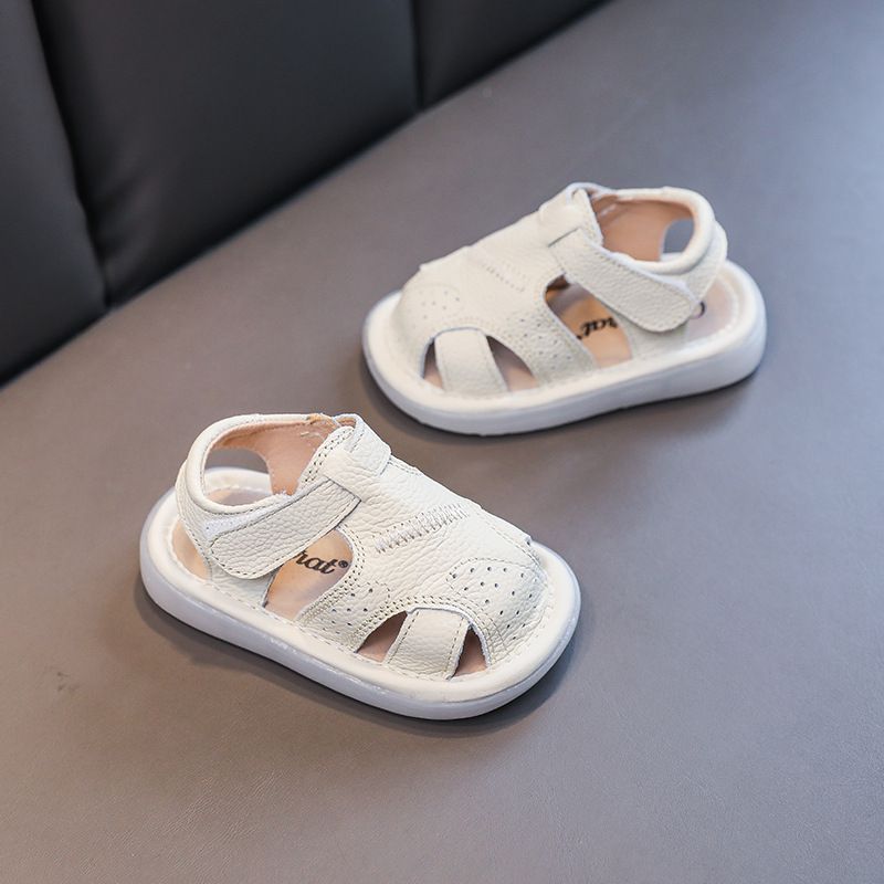 Baby Leather Sandals Bocai Cat Velcro Non Slip White 16 yards inner length 12.5 view 6
