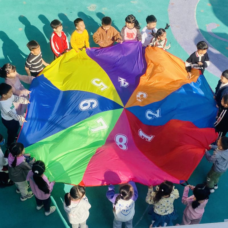 Rainbow Umbrella Cloth Toy 2.6m 8 Panels Rainbow umbrella (2.6 m 8 pieces free view 4