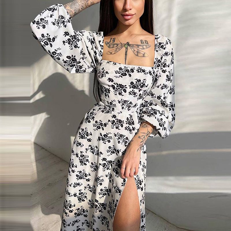 Hong Hao Women Printed Backless Long Dress Spring 2026 Pink XL Size: XL view 4