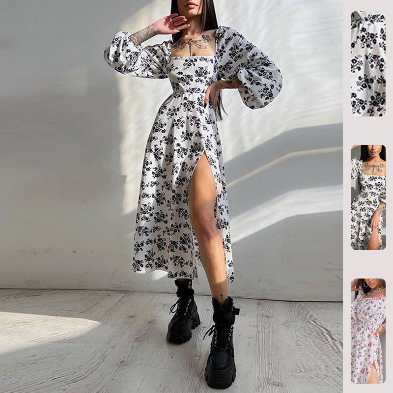 Hong Hao Women Printed Backless Long Dress Spring 2026 White 2XL Size: XXL view 3