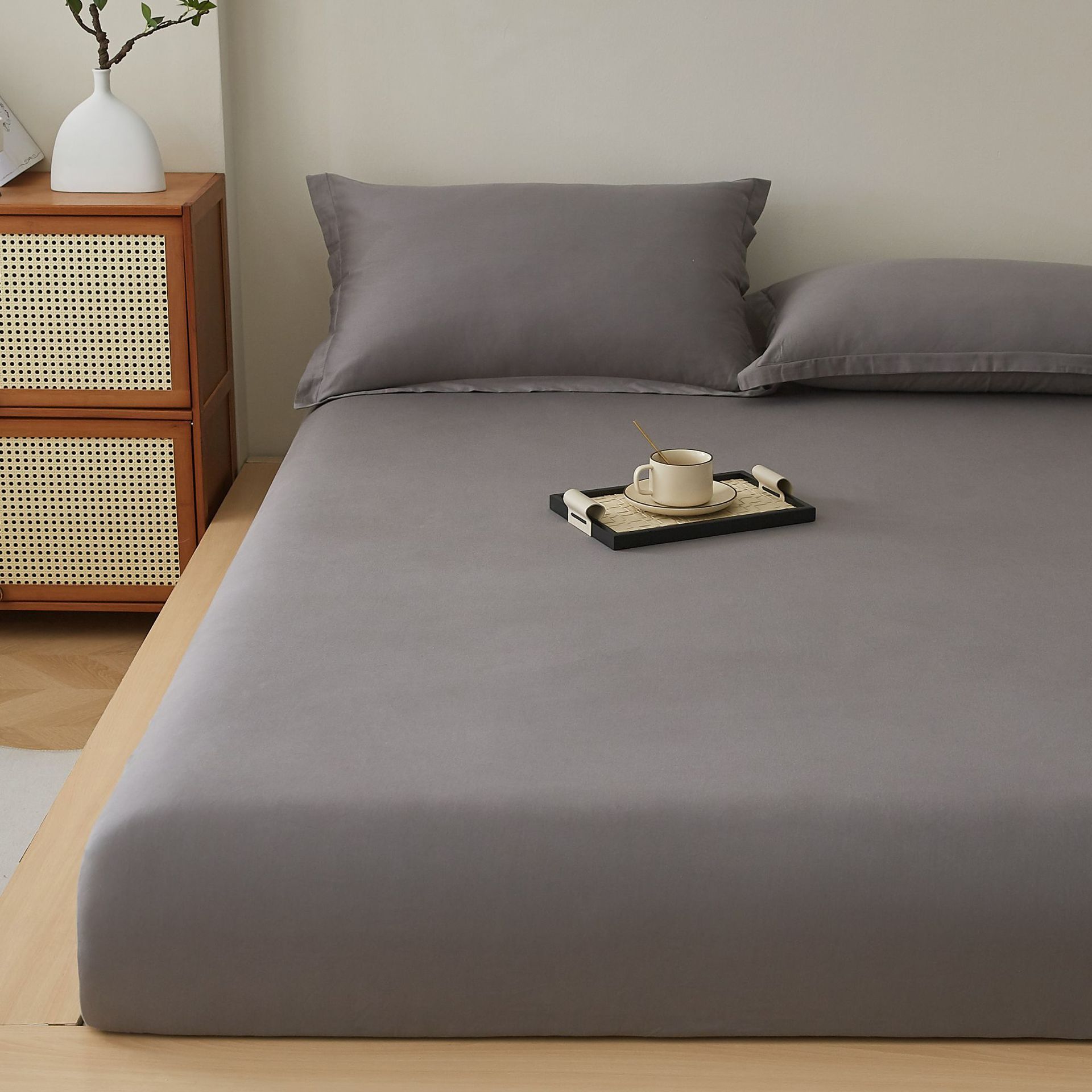 Pure Cotton Mattress Cover Non Slip Bed Sheet 40s CAMEL 200*220cm thin mattress view 2