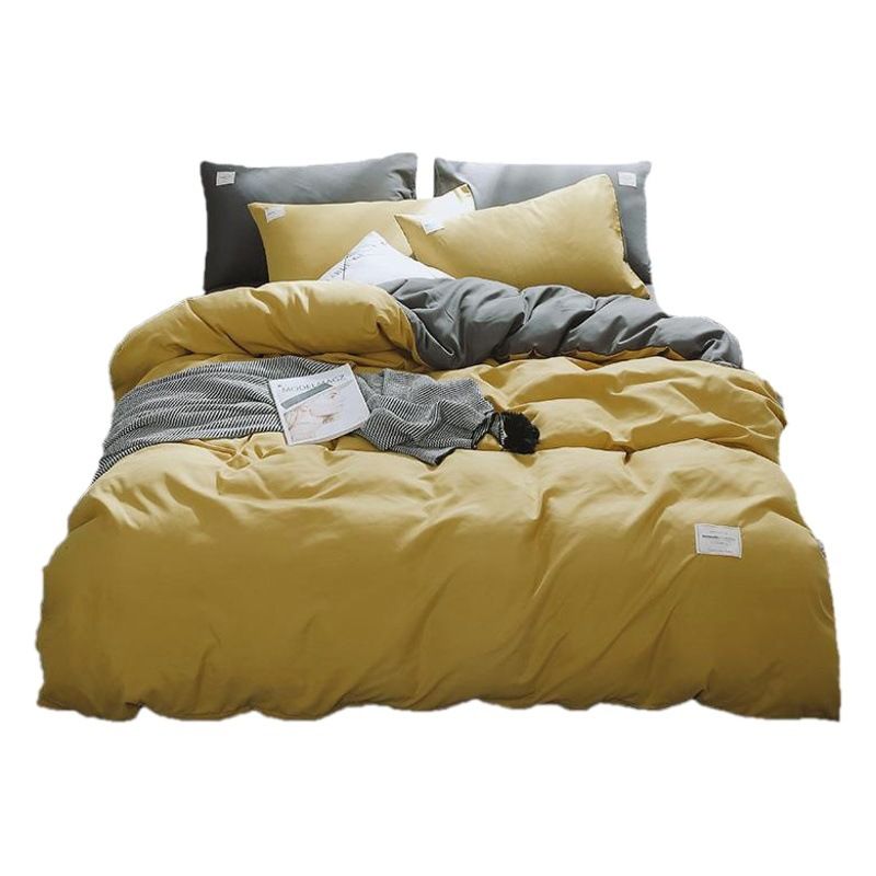 Qianjin Cotton Solid Color 4 Piece Bedding Set California Big Gray ☆ 1.8 m bed view 2