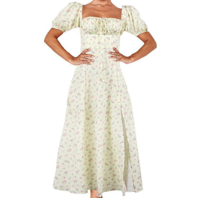 Hongyi Floral Long Dress Summer 2026 New flower goose yellow 2XL Size: XXL view 6