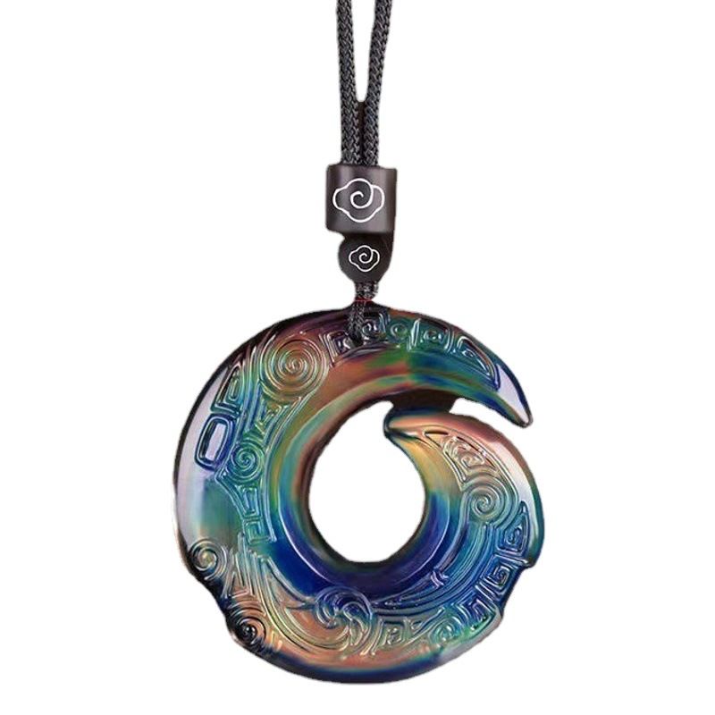 Temperature Sensitive Necklace Glass Pendant Unisex Running when temperature view 2