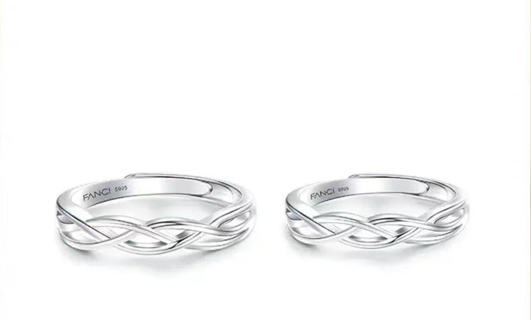 Fang qi Copper Mobius Ring for Couple Heart interweaving Men's — image 1