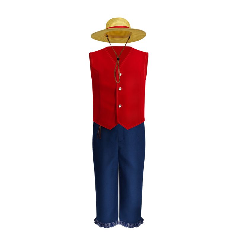 One Piece Cosplay Costume Real Life Luffy Polyester Real-life version Luffy XL view 5