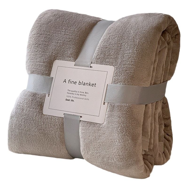 Mianyu Coral Velvet Blanket Solid Color 100X120CM Khakis 120x 200cm + view 2