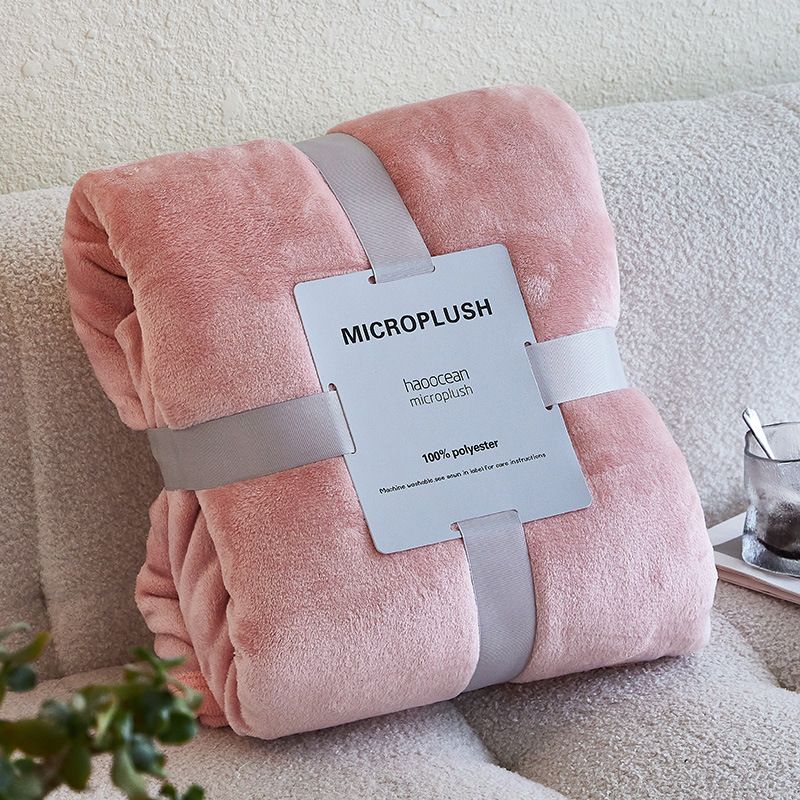 Mianyu Coral Velvet Blanket Solid Color 100X120CM Lotus root starch 180x 200cm — image 1