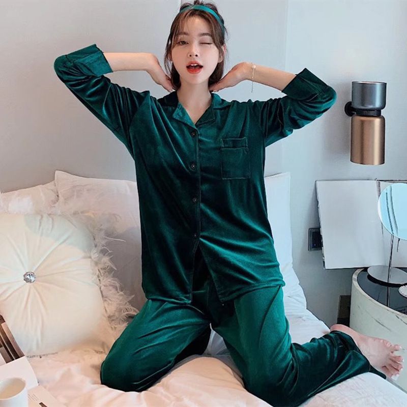 Women Winter Velvet Sleepwear Set Long Sleeve Pure White Women's 5XL view 2