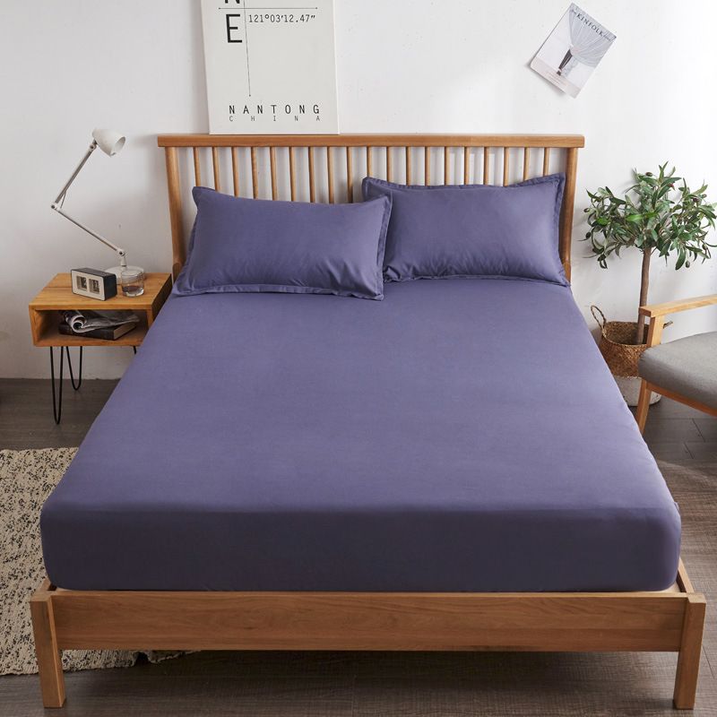 Cotton Mattress Cover Non Slip Bed Sheet Smoky purple Custom size — image 1