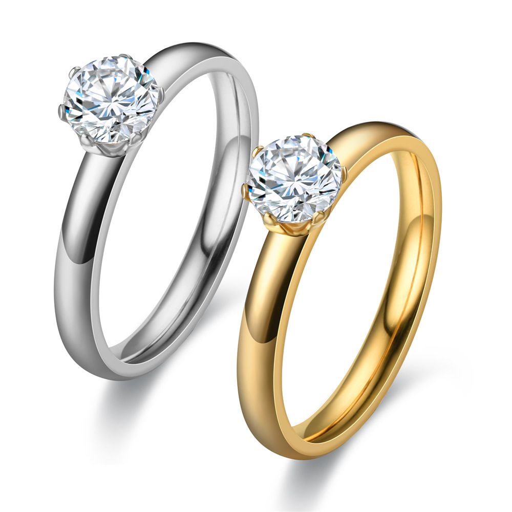 Stainless Steel 3mm Diamond Ring Unisex 3mm steel color diamond 12 view 3