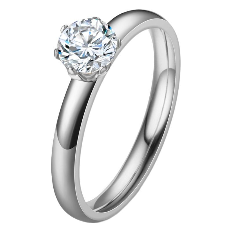 Stainless Steel 3mm Diamond Ring Unisex 3mm gold diamond No. 10 view 2