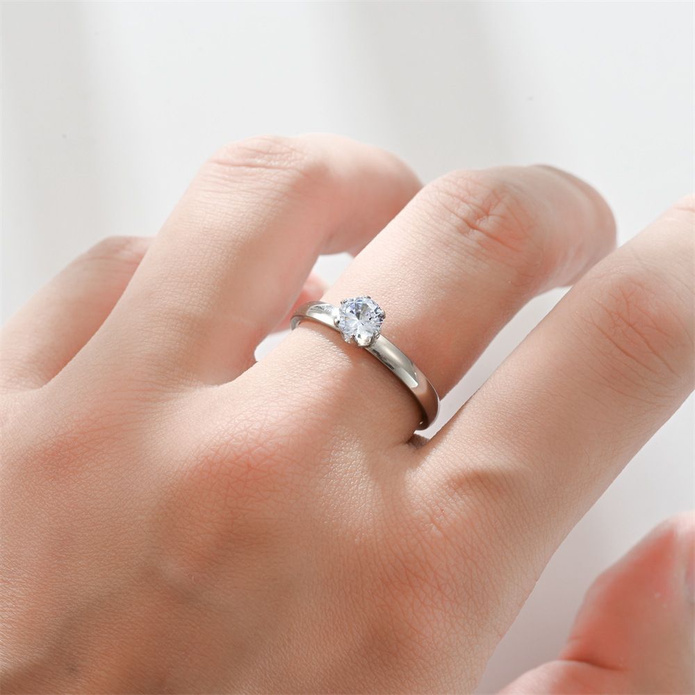Stainless Steel 3mm Diamond Ring Unisex 3mm gold diamond 12 view 7