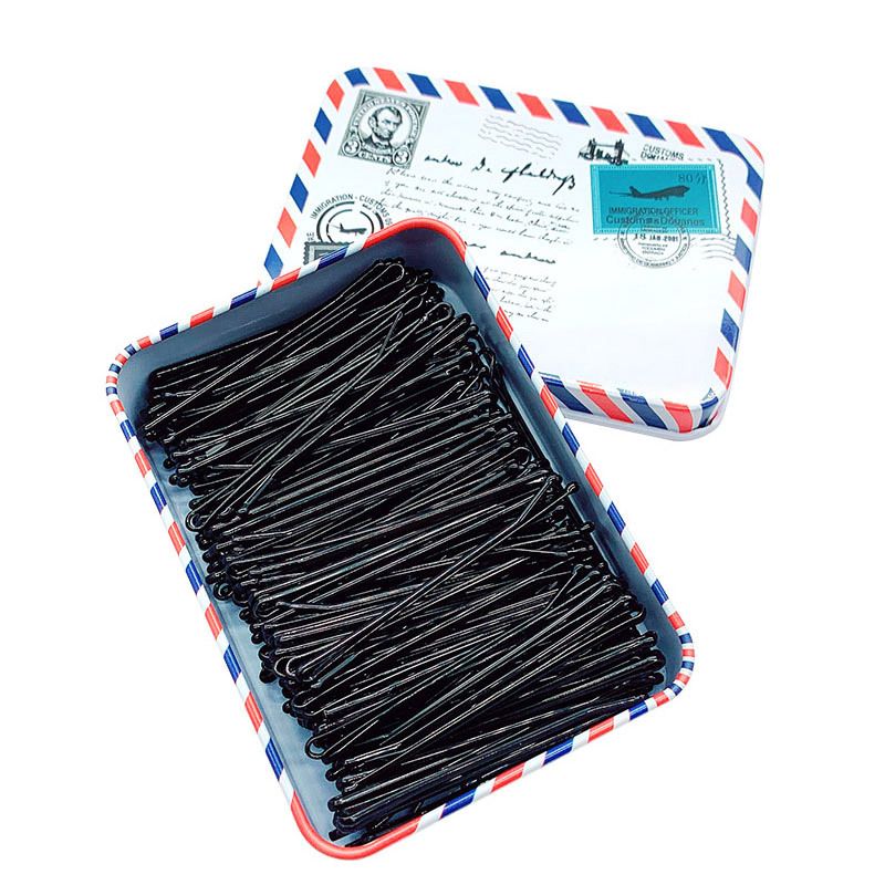 Black Alloy Side Hairpin Wave Style Women Little Couple-100 straight plates view 2