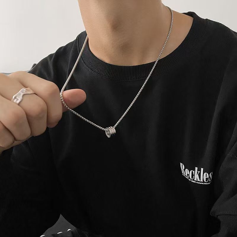 Titanium Steel Necklace Small Waist Pendant Unisex Small waist. 60cm titanium view 3
