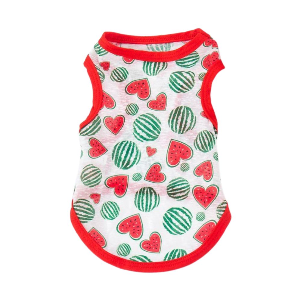 Pet Vest Polyester Summer Dog Cat Clothing Love watermelon red 6XL — image 1