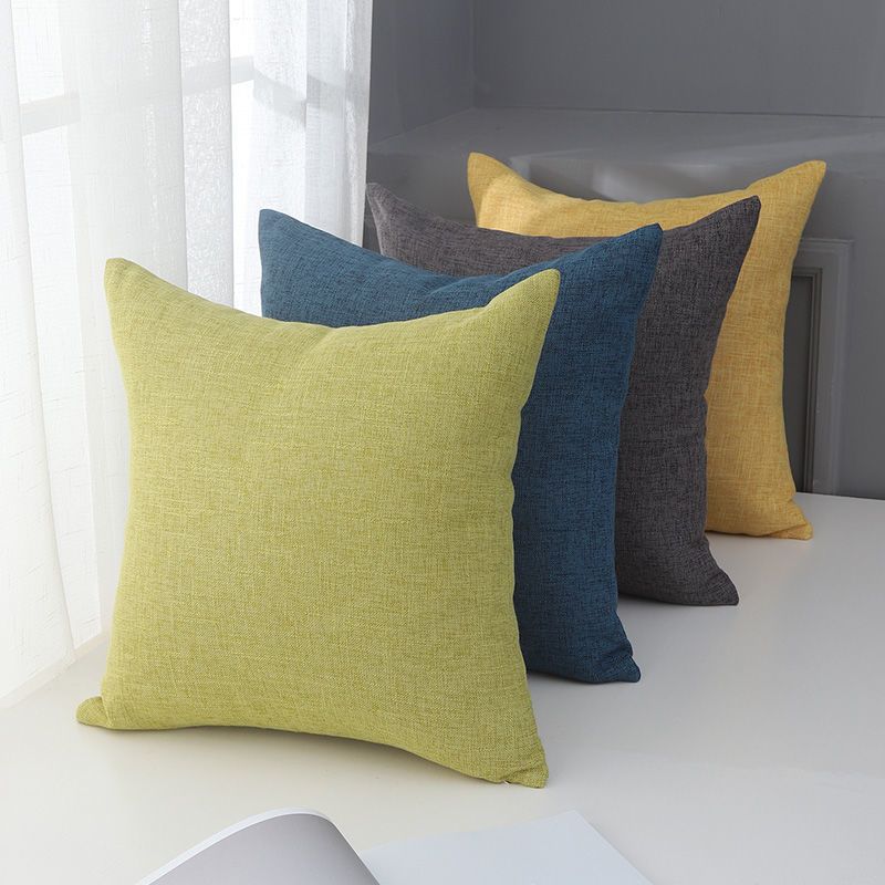 Le Su Cotton Linen Cushion Solid Color with Core 59# elegant gray 40*40-single view 5